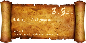 Babaji Zsigmond névjegykártya